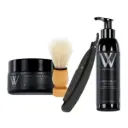 Kit para Afeitar Crema Afeitar, Emulsión Post, Brocha y Navaja