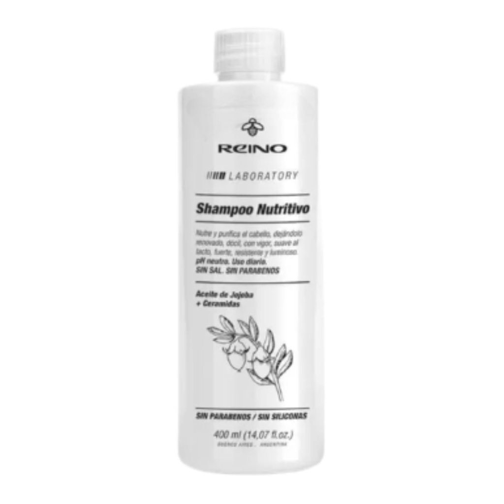 Shampoo Nutritivo Profesional Reestructura Nutre y Purifica x 400ml Reino