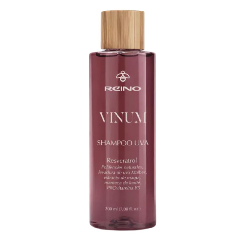 Shampoo Uva con Resveratrol, Malbec y Vitamina E Vinum Reconstruye y Fortifica Reino