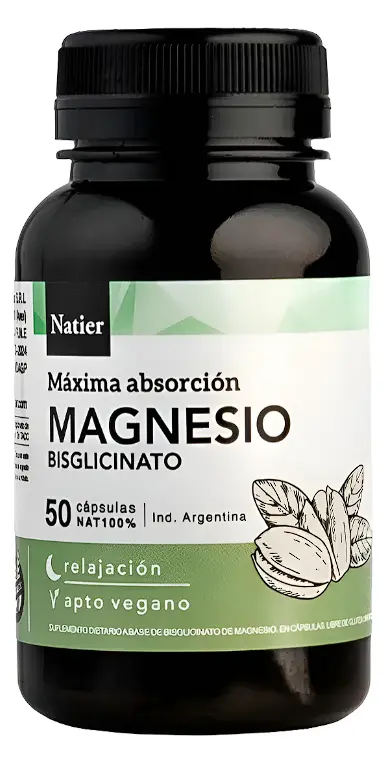 Bisglicinato De Magnesio Natier X 50 Cápsulas