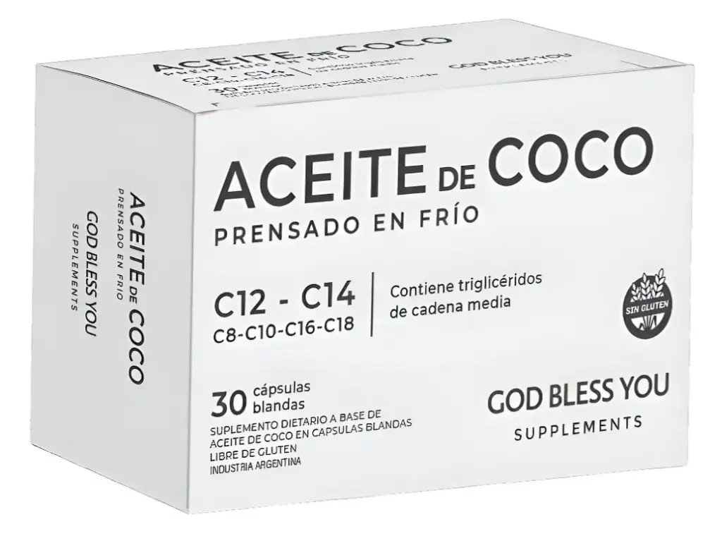 Cápsulas de Aceite de Coco Prensado en Frío x30 (Virgen) GBY  