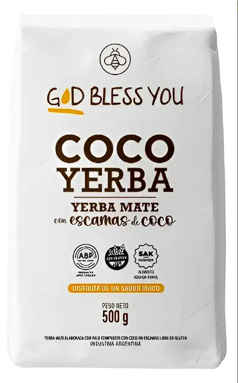 Coco Yerba God Bleess You Con Escamas De Coco X 500 G