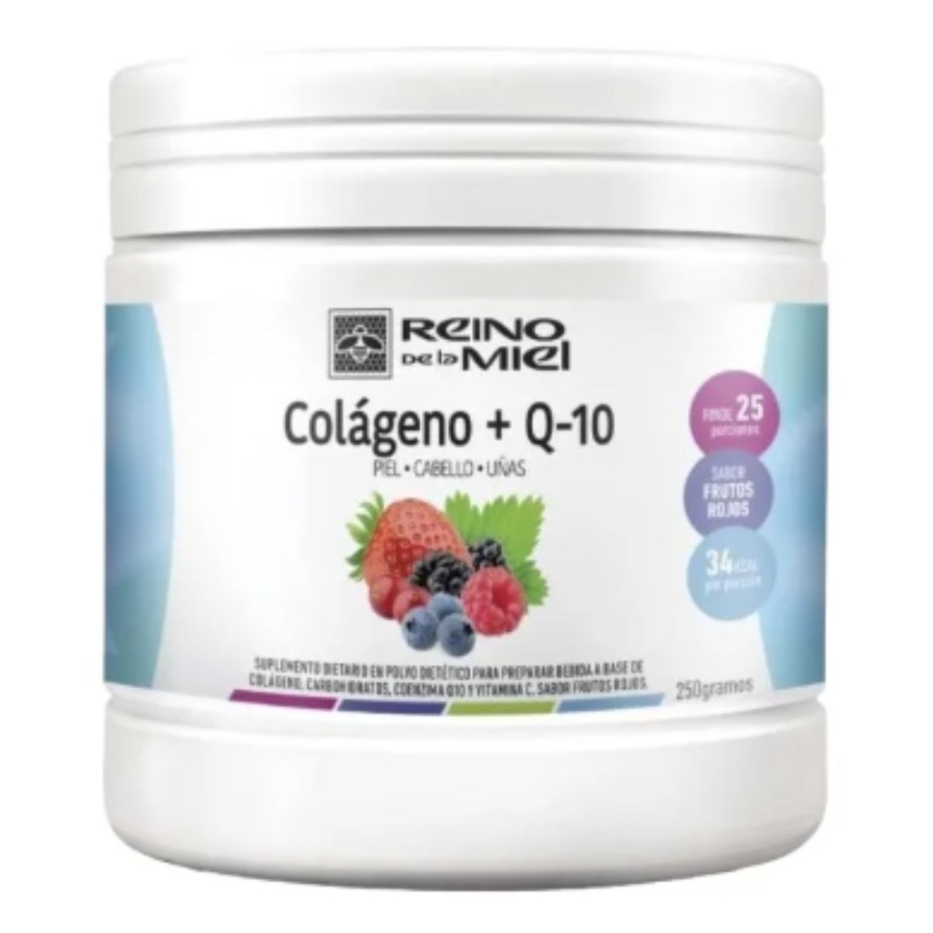 Colágeno y Q10 en polvo x 250g Reino Piel Cabello y Uñas