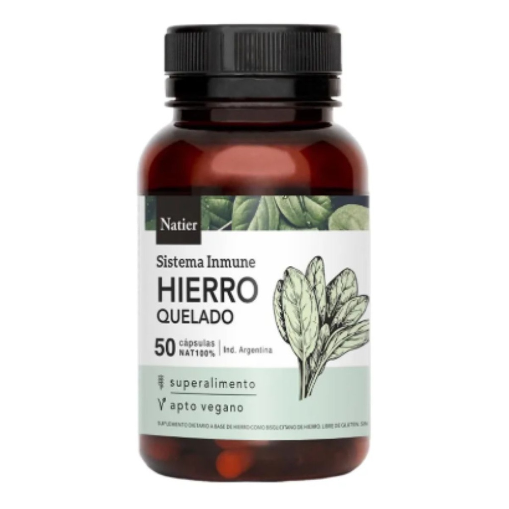 Cápsulas Hierro Quelado Natier
