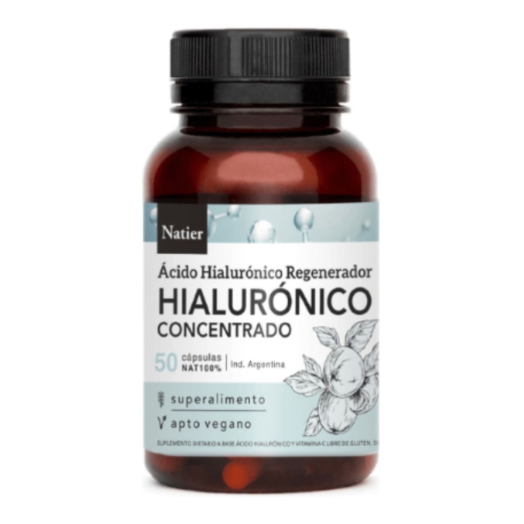 Cápsulas Ácido Hialurónico Vegetal Piel Joven y Sana Natier