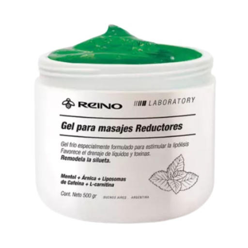 [PR201] Gel Frío para Masajes Reductores Cosmetica Profesional con Árnica y Mentol Reino x500g