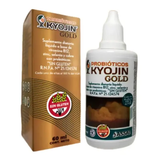 [7798435320093] Probióticos Gold vitamina B12, zinc, selenio y cobre X 60 ML Kyojin 