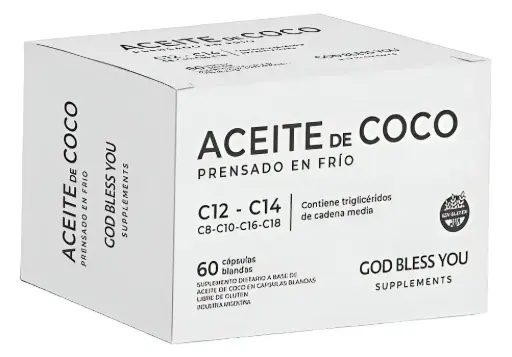 [7798318386048] Aceite de Coco Prensado en Frío (Virgen) 60 Cápsulas Blandas