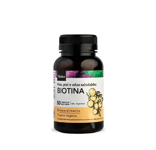 [7798121273474] Cápsulas de Biotina Cabello, piel y uñas saludables Natier