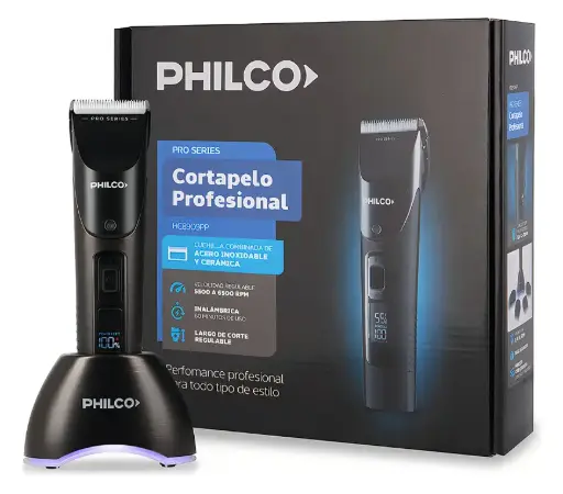[7799111671393] Cortapelo y Barba Profesional Philco Inalámbrico Acero Inoxidable Y Cerámica