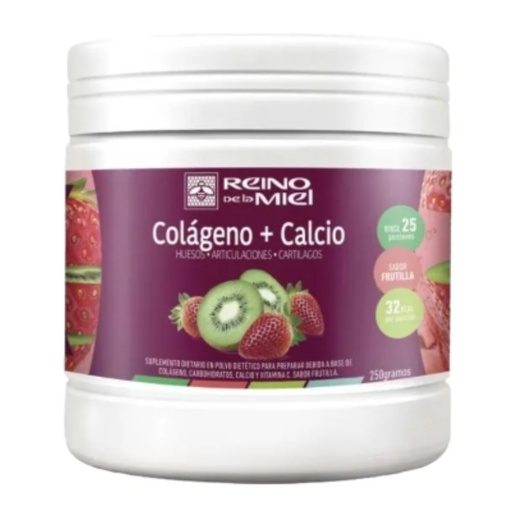 [VP702] Colágeno + Calcio en polvo x 250g Reino Huesos Articulaciones Cartilagos