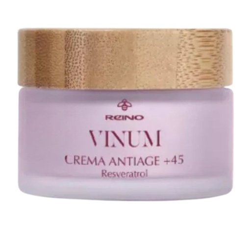 Crema Antiage +45 con Uva Malbec, Resveratrol, Ácido Hialurónico Reino