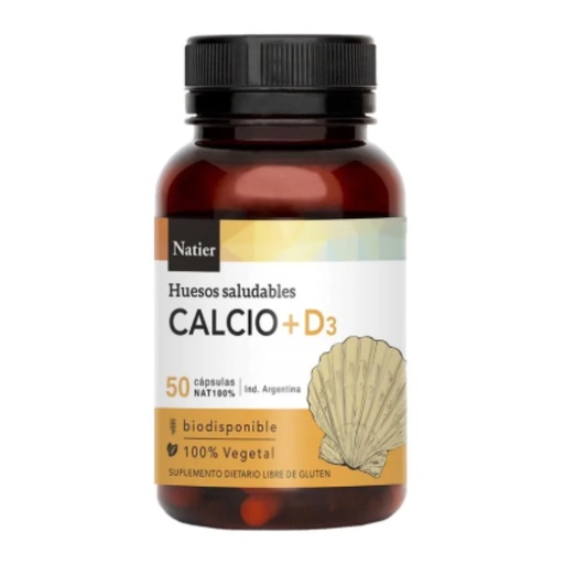 [7798121272729] Cápsulas  de Calcio + Vitamina D3 Natier
