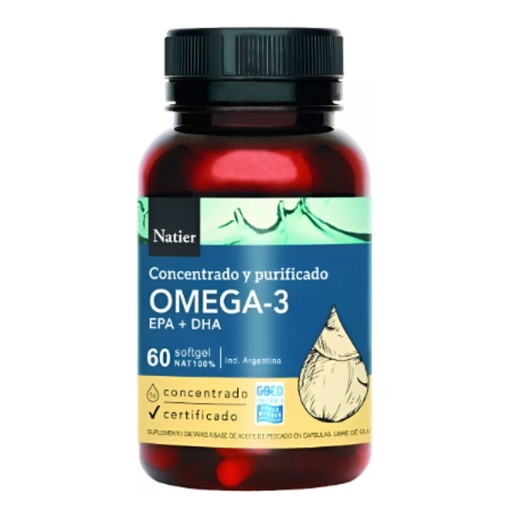 [7798121273511] Cápsulas Omega-3 DHA EPA Natier