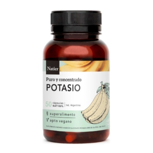 [7798121272958] Cápsulas de Potasio Natural Puro y concentrado Natier